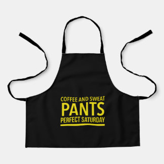 Kaffee und Schweißhose perfekt Samstag Schürze