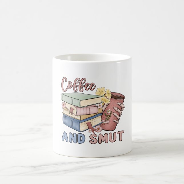 Kaffee- und Smut-Bücher | Nerdy Gifts | Kaffeetasse (Mittel)