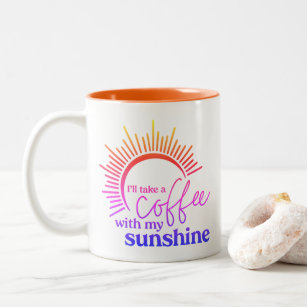 Kaffee und Sonnenschein Regenbogen Zweifarbige Tasse