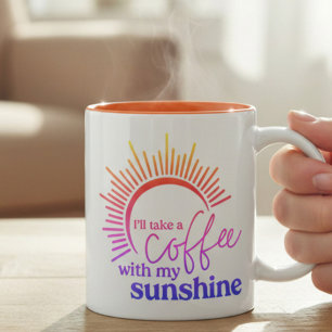 Kaffee und Sonnenschein Regenbogen Zweifarbige Tasse