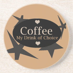 Kaffee und Sterne Sandstein Untersetzer