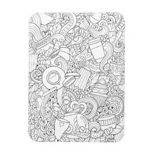 Kaffee und Tee Doodle Magnet