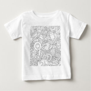 Kaffee-und Tee-Gekritzel Baby T-shirt