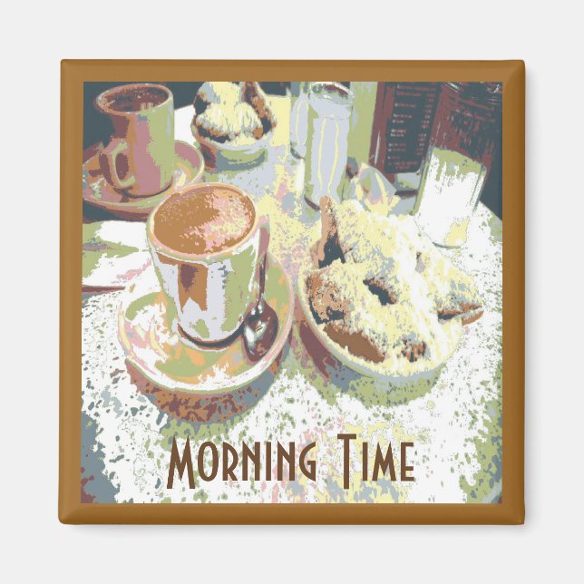 Kaffee und Tee New Orleans Café Aulait Donuts Magnet (Vorne)