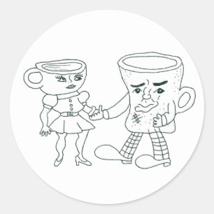 Kaffee- und Teesticker Runder Aufkleber