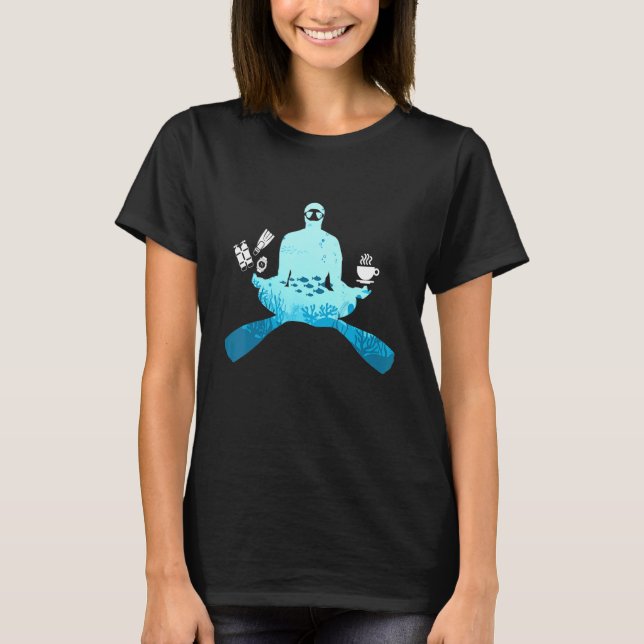 Kaffee und Vermittlung von Tauchen T-Shirt (Vorderseite)