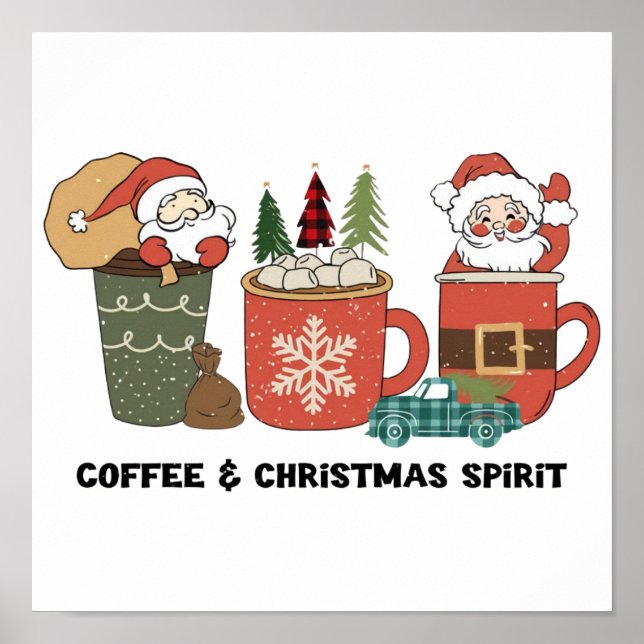 Kaffee und Weihnachtsgeist Poster (Vorne)