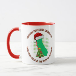 Kaffee und Weihnachtsmusik in Kalifornien Tasse