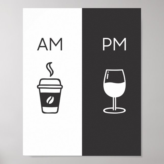 Kaffee und Wein - Am/am Poster (Vorne)