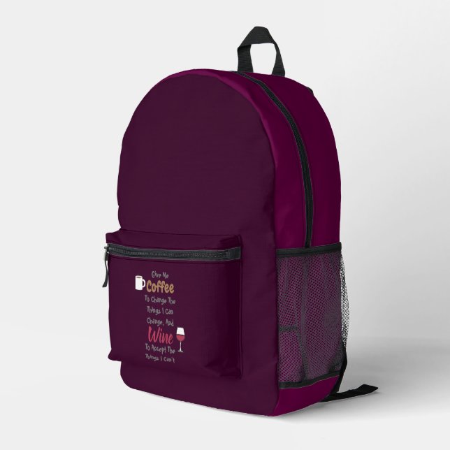 Kaffee und Wein Bedruckter Rucksack (Rückseitige Ecke Rechts)