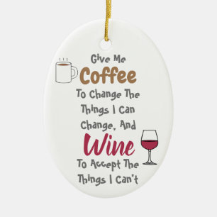 Kaffee und Wein Keramik Ornament