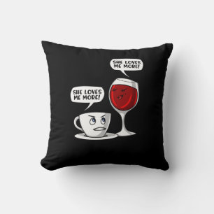 Kaffee und Wein sie Liebe mir mehr Kissen