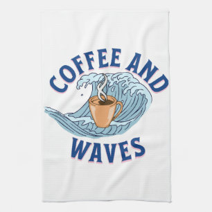 Kaffee und Wellen Geschirrtuch