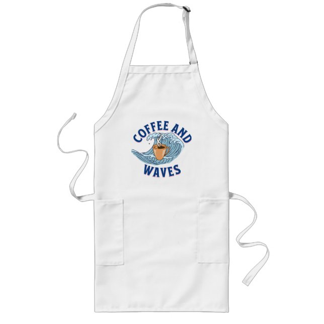 Kaffee und Wellen Lange Schürze (Vorne)