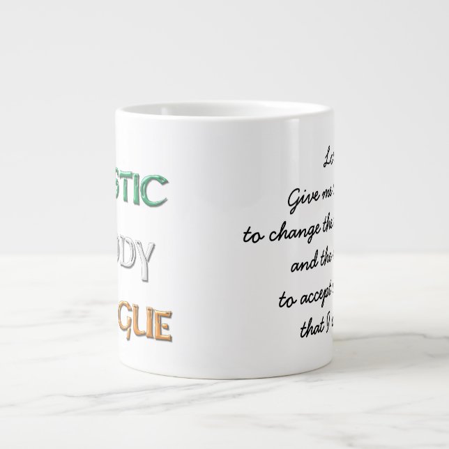 Kaffee- und Whiskey-Ruhe mit Logo Jumbo-Tasse (Vorderseite)