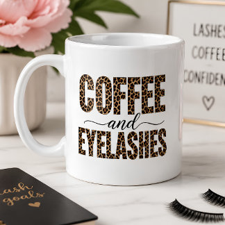 Kaffee und Wimpern Leopardendruck Wimpernkünstleri Kaffeetasse