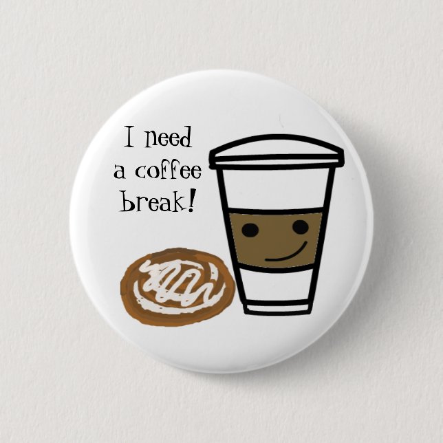 Kaffee und Zimtbühne Button (Vorderseite)