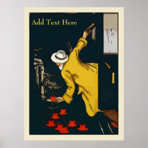 Kaffee unterwegs Vintages Espressozeichen Poster