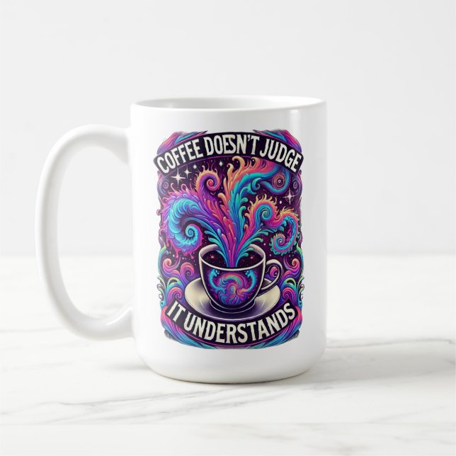 Kaffee urteilt nicht - Psychedelisches Dreamscape  Kaffeetasse (Links)