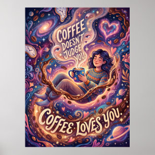 Kaffee urteilt nicht über dich, Kaffee liebt dich Poster
