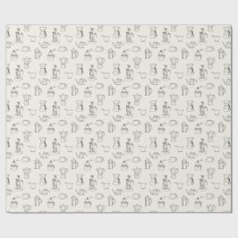 Kaffee-Utensilien-Packpapier Geschenkpapier