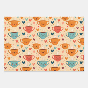 Kaffee Valentine Heartfelt Sips Geschenkpapier Set
