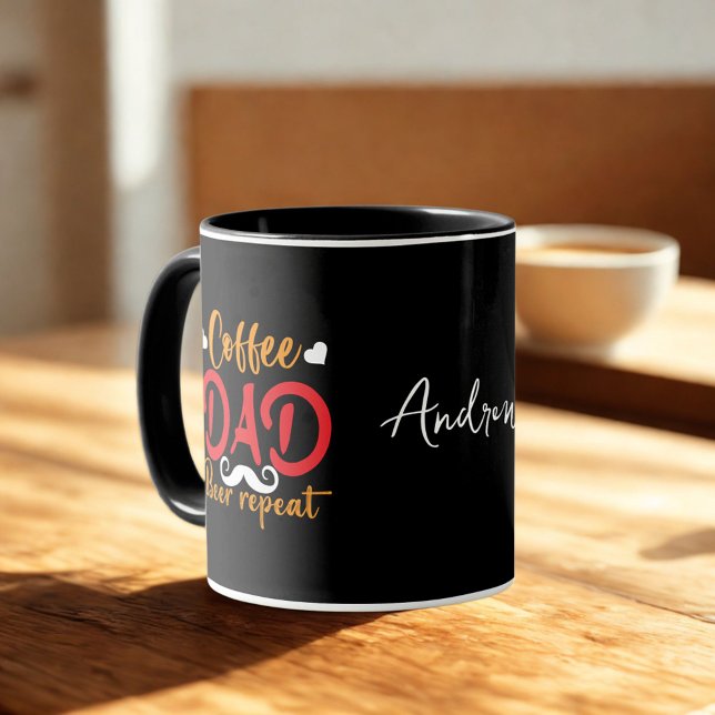 "Kaffee Vater" Zitat Individuelle Name Vatertag Tasse (Von Creator hochgeladen)