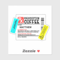Kaffee-Verschreibung mit Warnhinweisen Funny