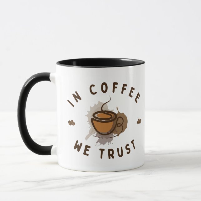 Kaffee vertrauen wir lustig tasse (Links)