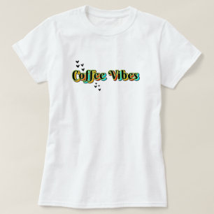 Kaffee Vibes Herzen bunt T-Shirt
