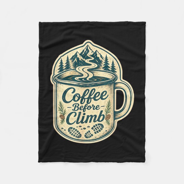 Kaffee vor dem Bergsteigen Wandern lustige Männer  Fleecedecke (Vorderseite)