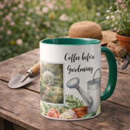 Kaffee vor dem Gärtnern Foto persönlicher Garten Tasse
