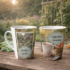 Kaffee vor dem Gärtnern Morgen-Garten-Foto Milchtasse