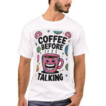 Kaffee vor dem lustigen Donut-Mug-Shirt