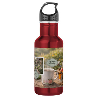 Kaffee vor der Gärtnerei Rotkehlchen Morgen Garten Edelstahlflasche