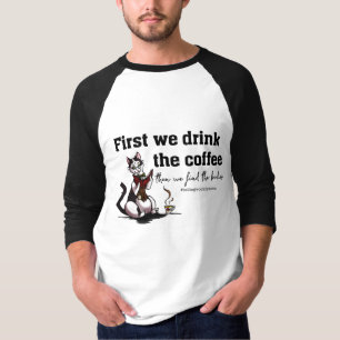 Kaffee vor Körpern Raglan Shirt