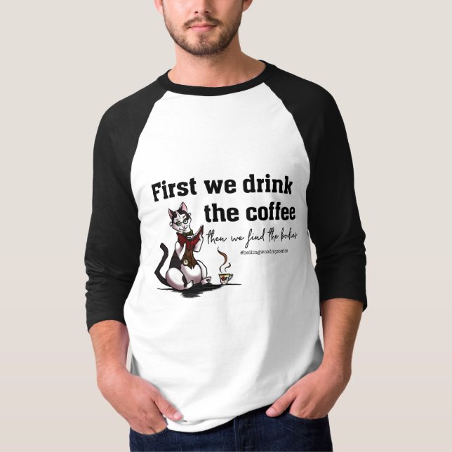 Kaffee vor Körpern Raglan Shirt (Vorderseite)