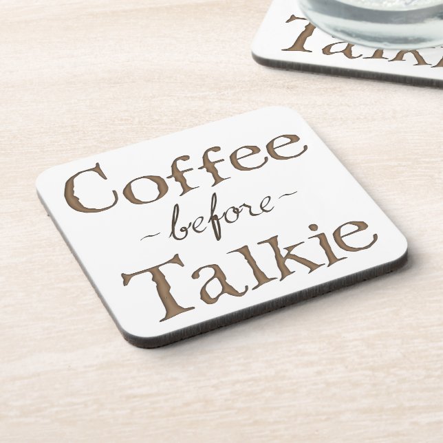 Kaffee vor Talkie Untersetzer (Linke Seite)