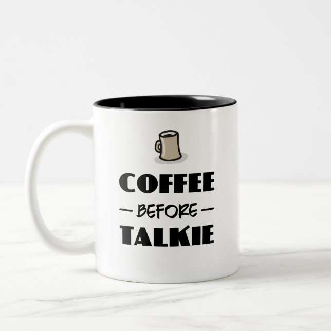 Kaffee vor Talkie Zweifarbige Tasse (Links)