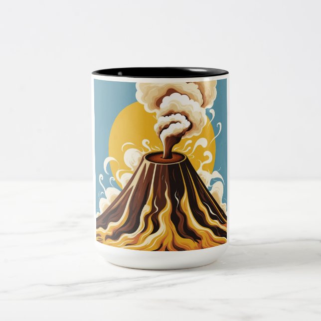 Kaffee-Vulkan-Tasse Zweifarbige Tasse (Mittel)