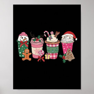 Kaffee Weihnachten Lebkuchen Rosa Frauen Latte Gem Poster