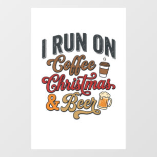 Kaffee-Weihnachtsbier-Feiertags-Trink-Design Fensteraufkleber