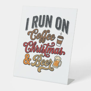 Kaffee-Weihnachtsbier-Feiertags-Trink-Design Sockelschild