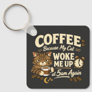Kaffee, weil die Katze mich geweckt hat Schlüsselanhänger