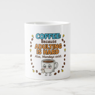 Kaffee, weil erwachsen werden schwer ist Jumbo-Tasse