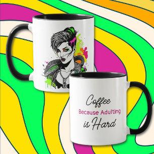Kaffee, weil Erwachsenwerden schwer ist   Sarkasti Tasse