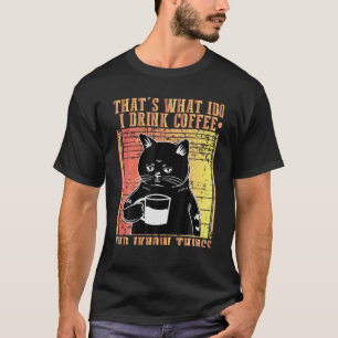 Kaffee, weil Mord ist falsche schwarze Katze T-Shirt