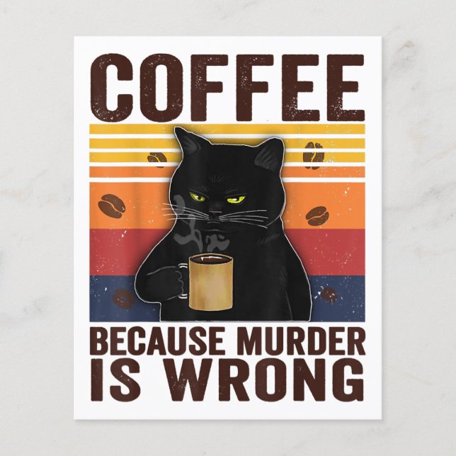 Kaffee, weil Mord Unrecht ist essenzielle Katzen-L (Vorderseite)