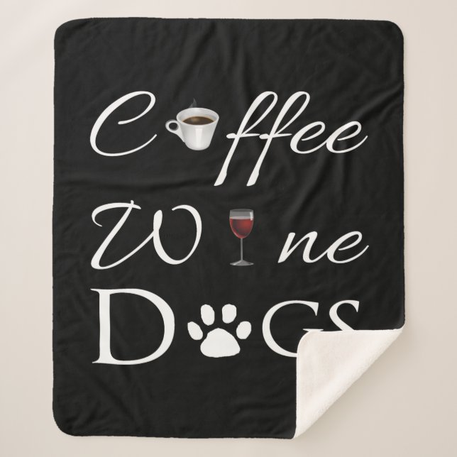 Kaffee Weine Hunde Sherpa Blanket Sherpadecke (Vorderseite)