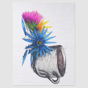 Kaffee & Wildblumen Seidenpapier